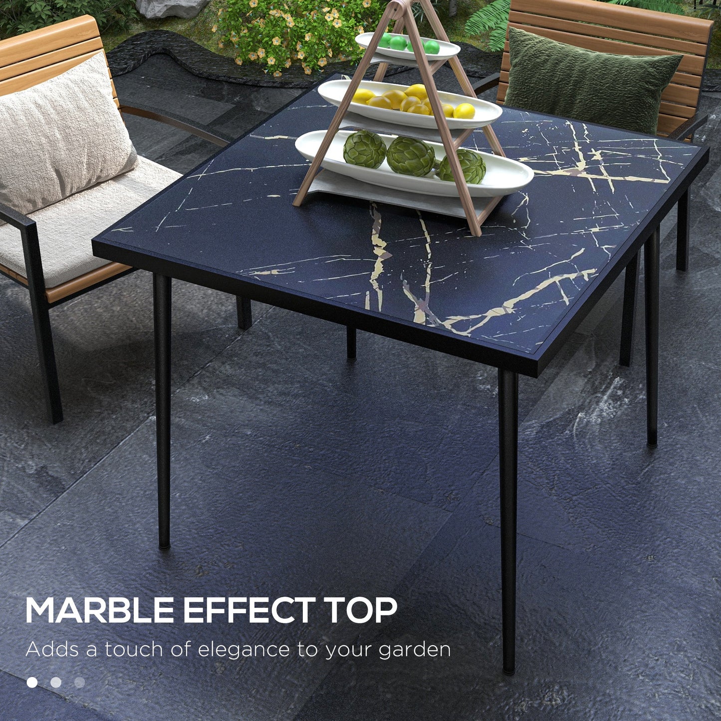 Square Garden Table, Outdoor Dining Table for 4