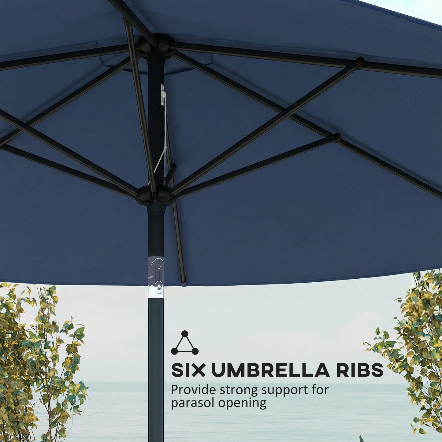 2.6 m Garden Parasol Umbrella with Aluminium Pole (8)