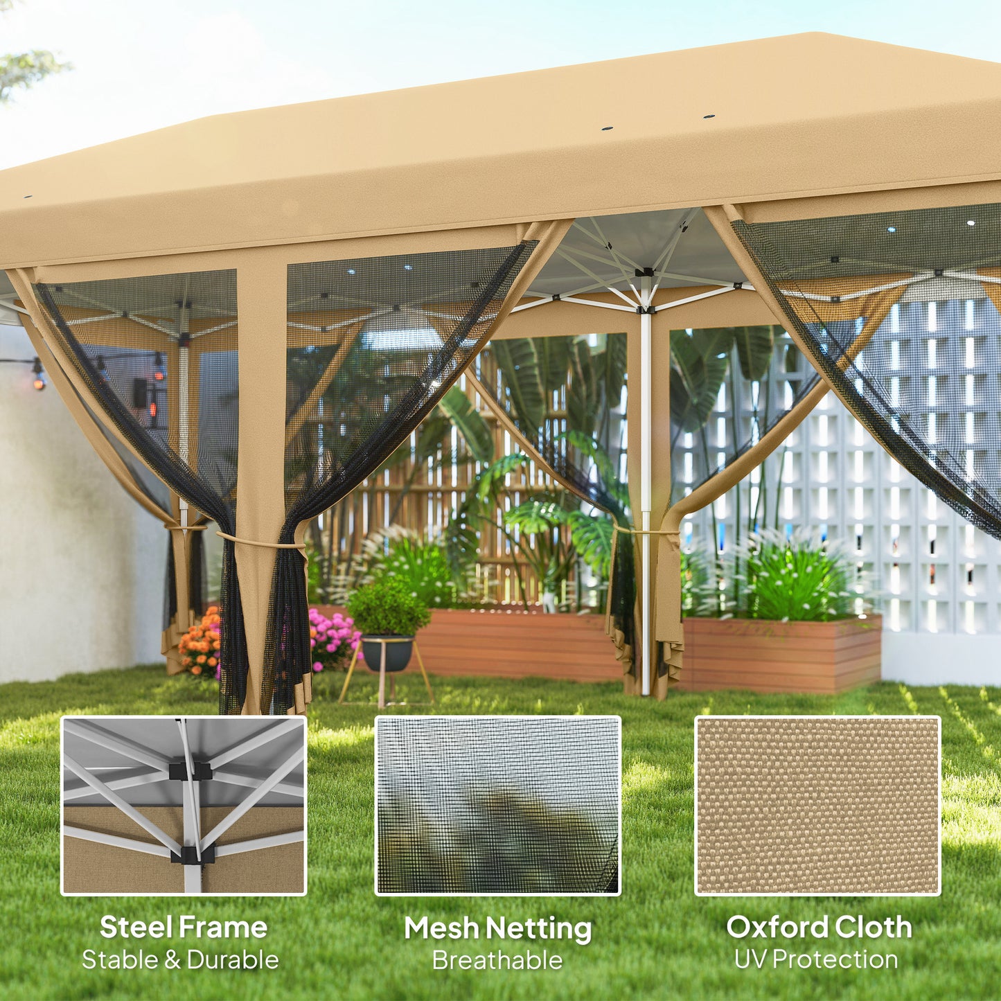 3 x 6m Pop Up Gazebo, Outdoor Canopy Shelter