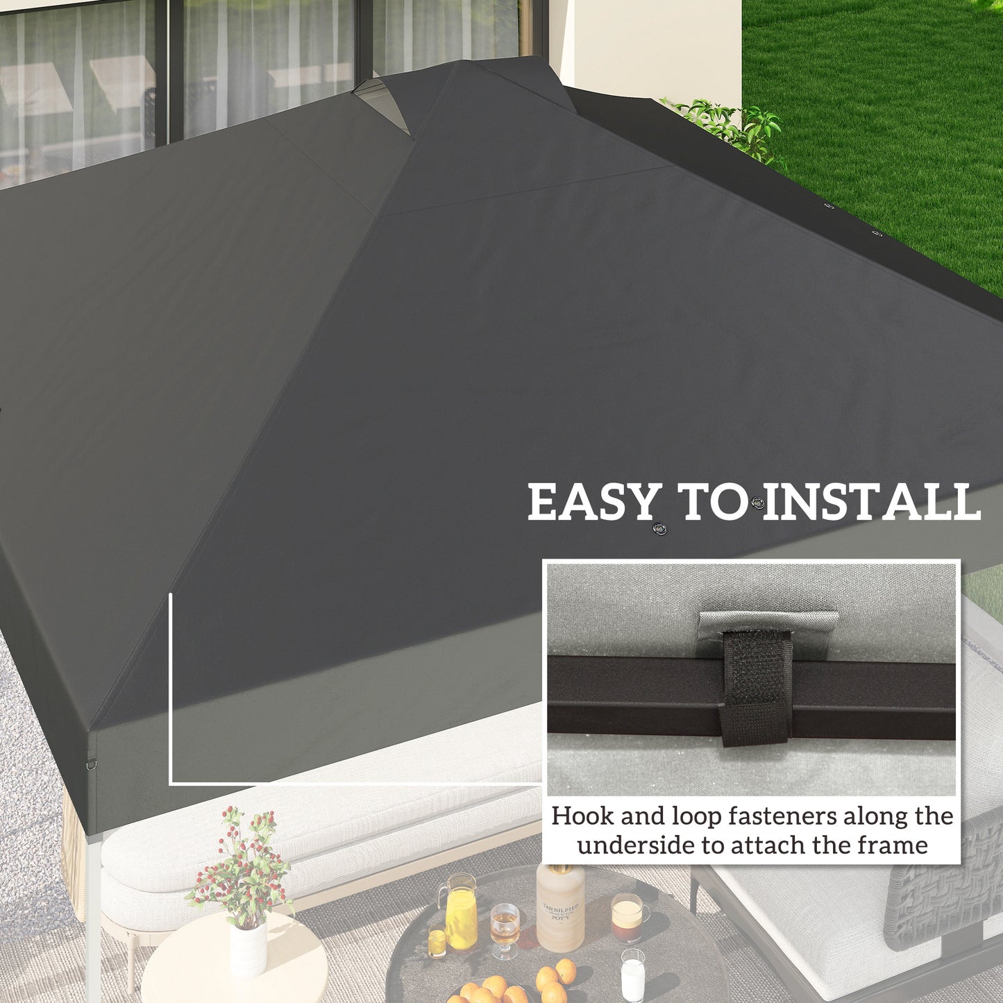 Gazebo Roof Replacement UV50+ Waterproof Pop Up Canopy Cover