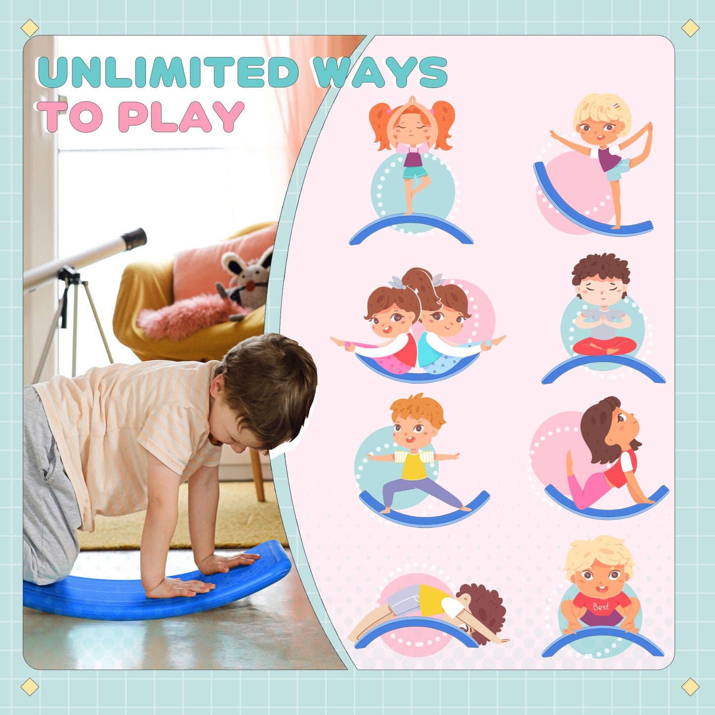 Balance Board, Kids Wobble board, for Ages 3-6 Years