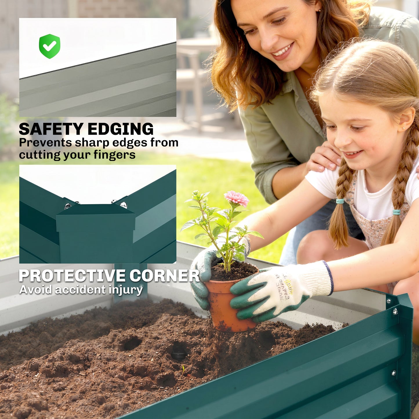 Set of Two 100 x 60cm Steel Planter Boxes (1)