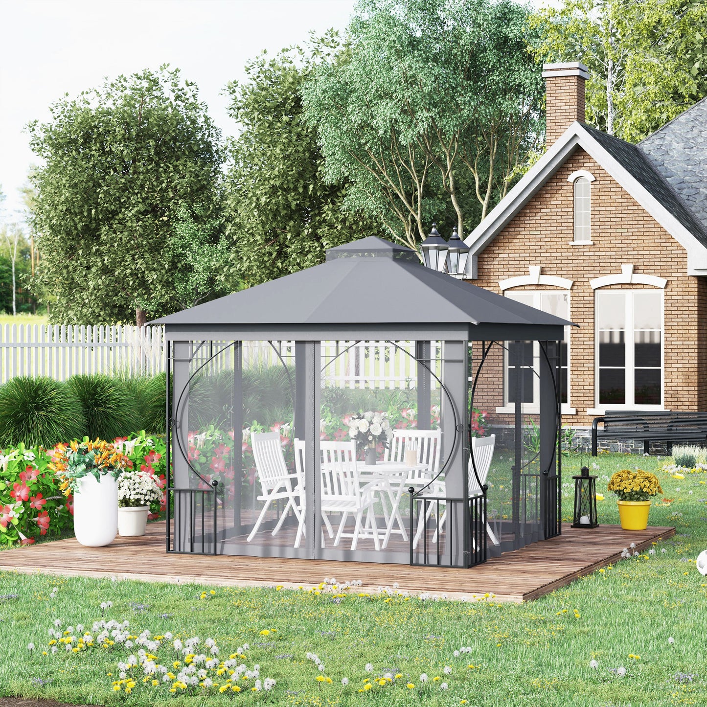 3 x 3(m) Garden Gazebo Patio Party Tent Shelter Outdoor Canopy