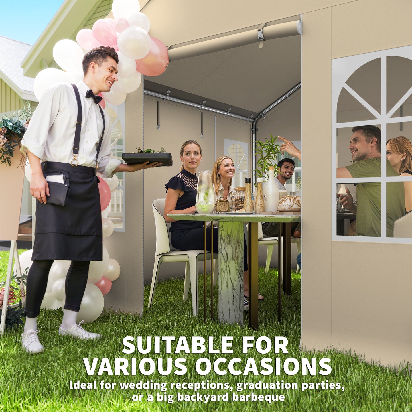 3 x 3 m Party Tent, Outdoor Canopy Tent Shelter