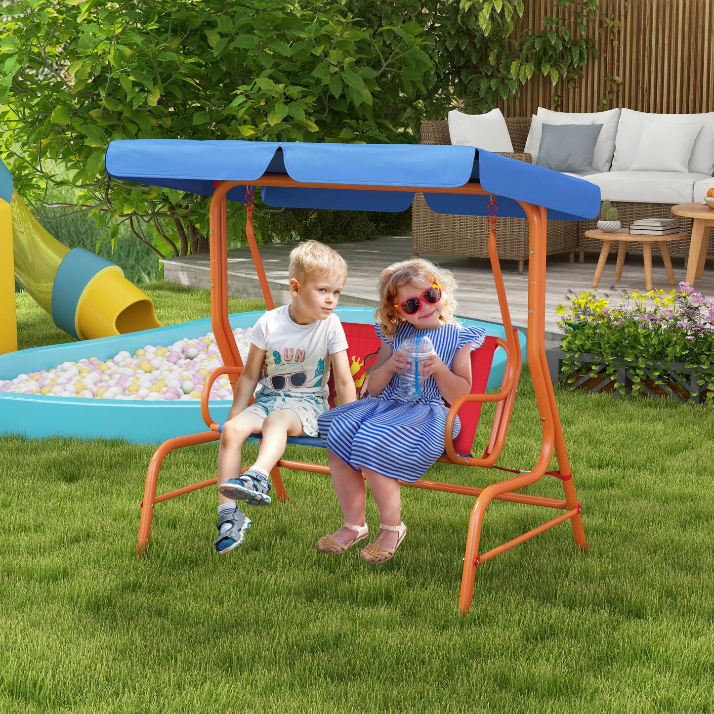 Two Seater Kids Garden Swing (1)
