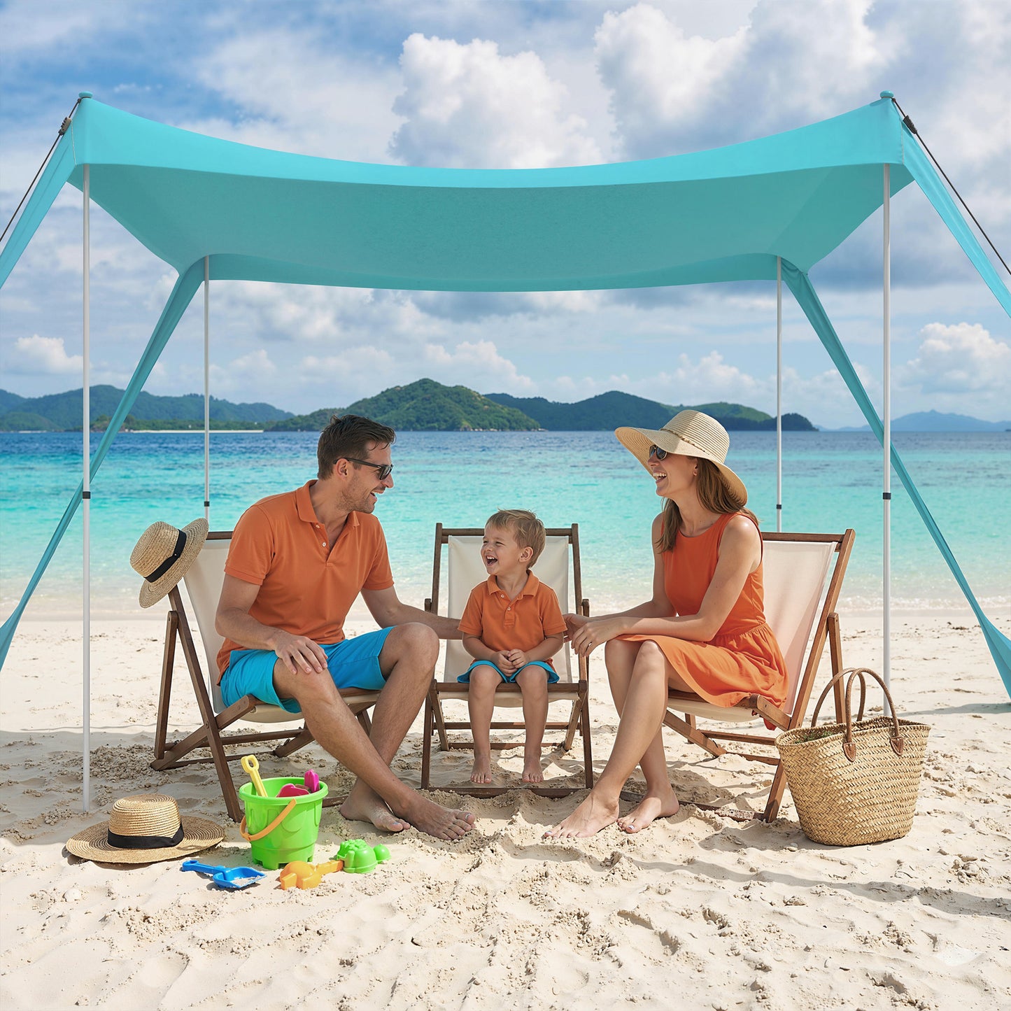 Beach Tent Event Shelter with Detachable Sidewall and Carry Bag