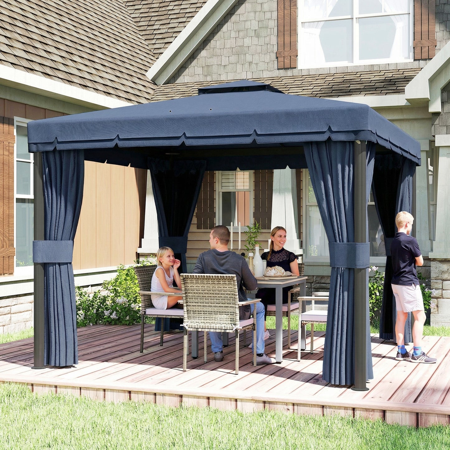 3 x 3(m) Patio Gazebo Canopy Garden Pavilion Tent Shelter Marquee (1)