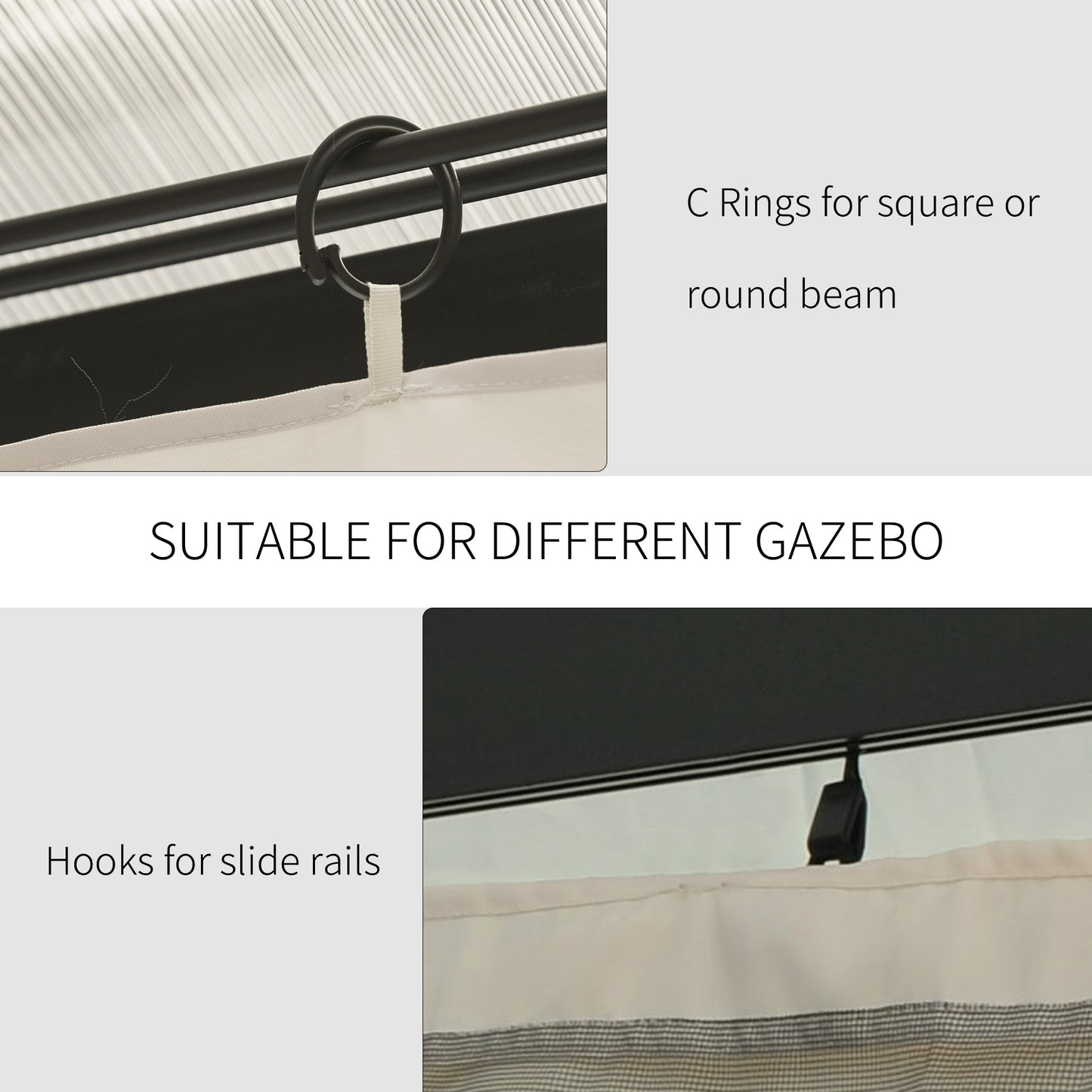 4 Pack Replacement Gazebo Curtains Privacy Panel