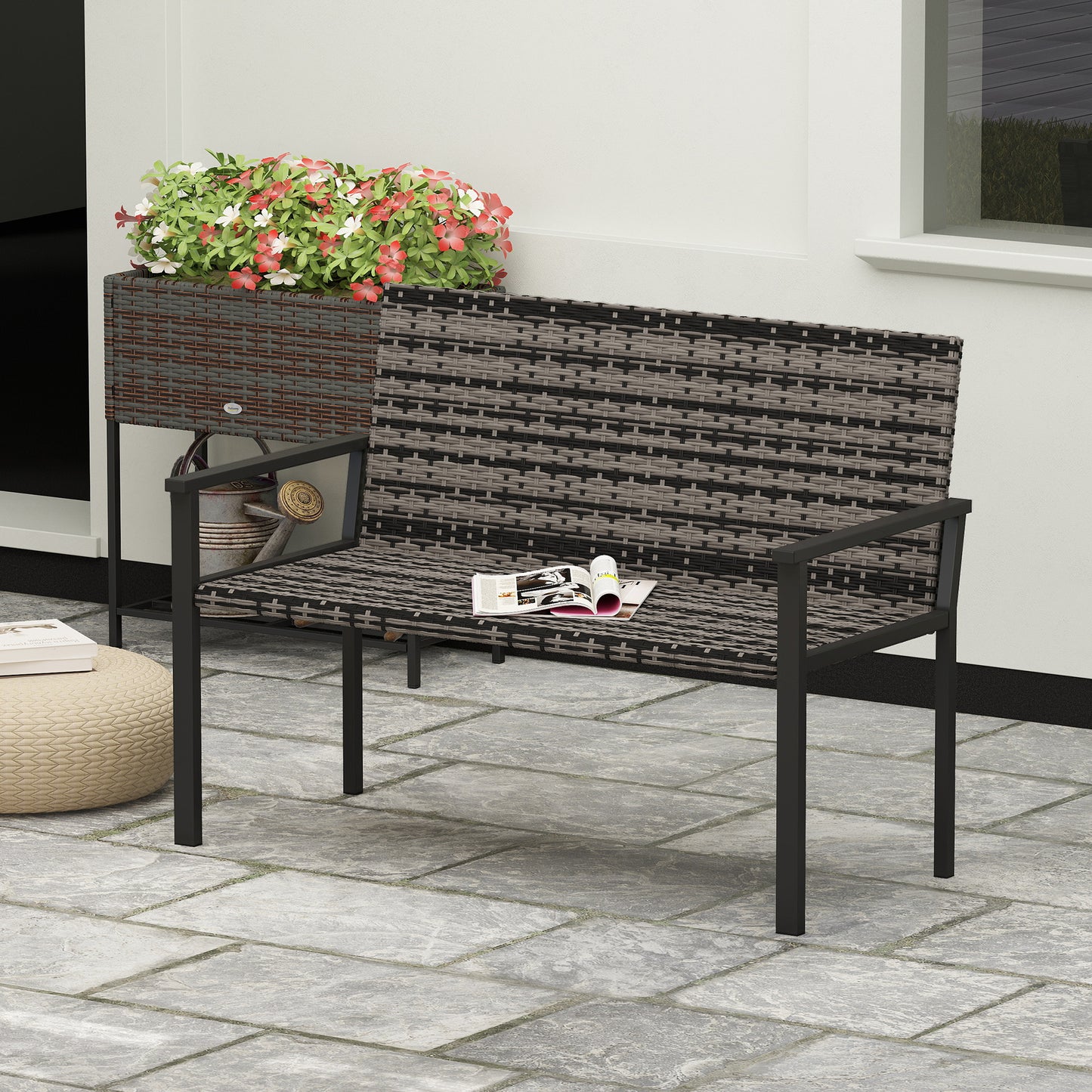 Two-Seater Rattan Bench