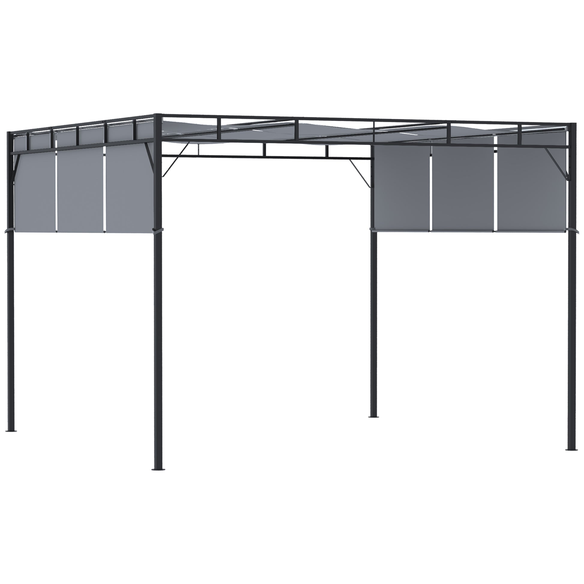 3 x 3(m) Steel Pergola Gazebo with Sliding Roof