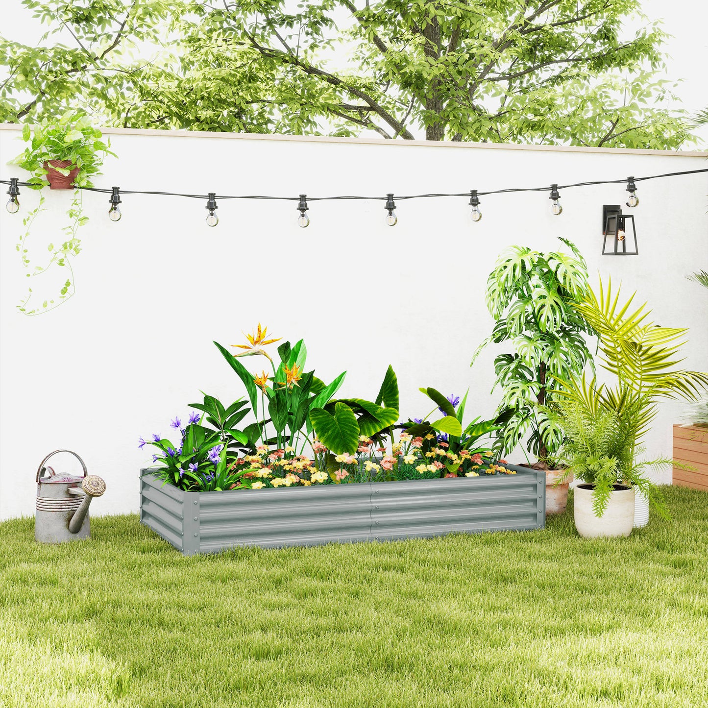 180 x 90cm Galvanised Steel Open Planter