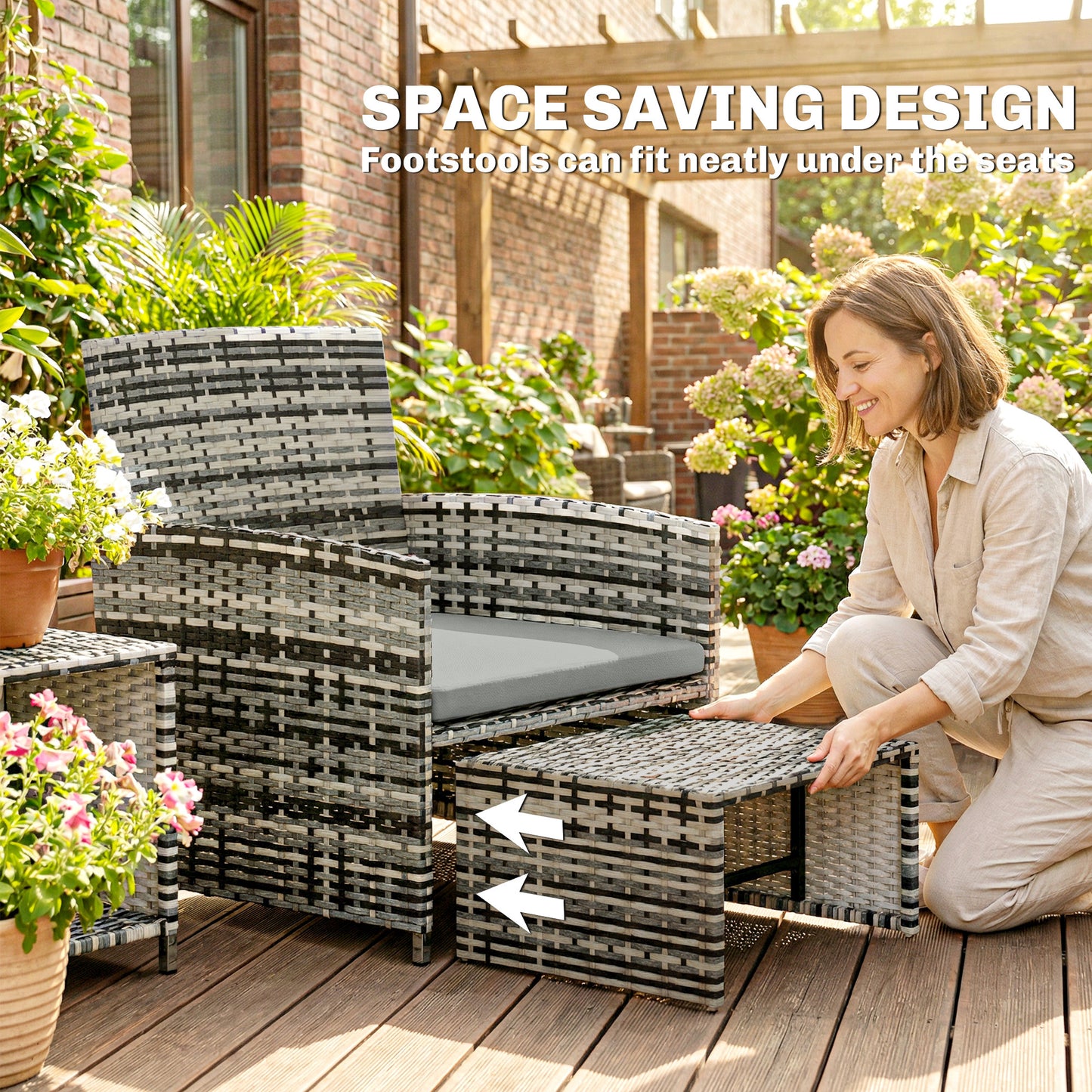 6 Piece Rattan Garden Furniture