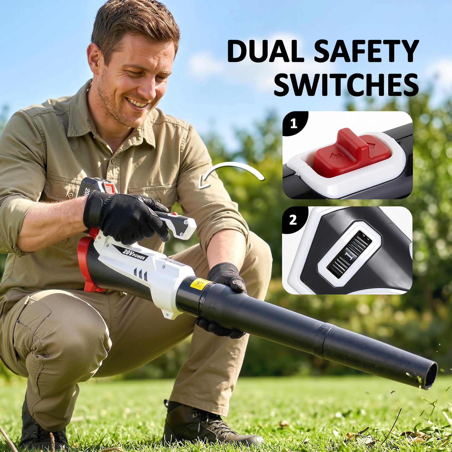 Leaf Blower Cordless with 4000mAh Battery & Charger