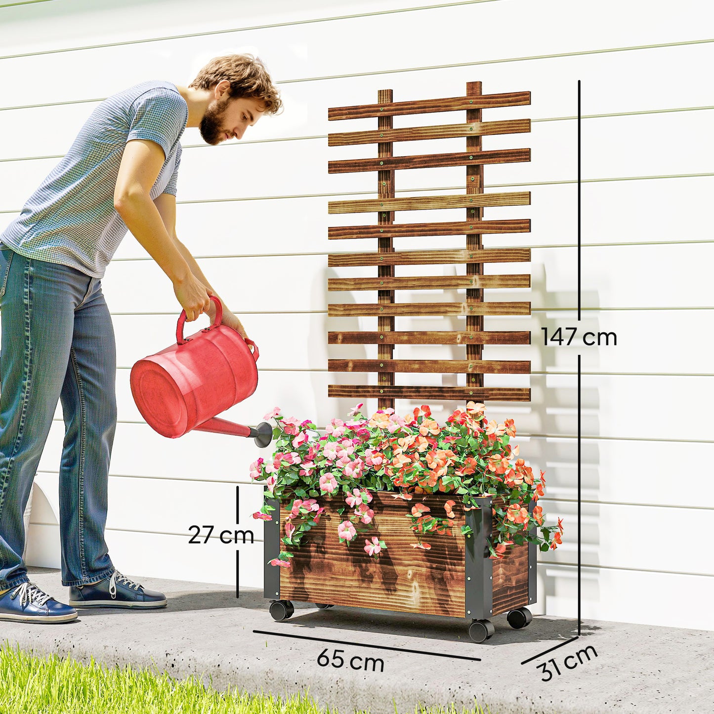 Raised Garden Bed with Trellis