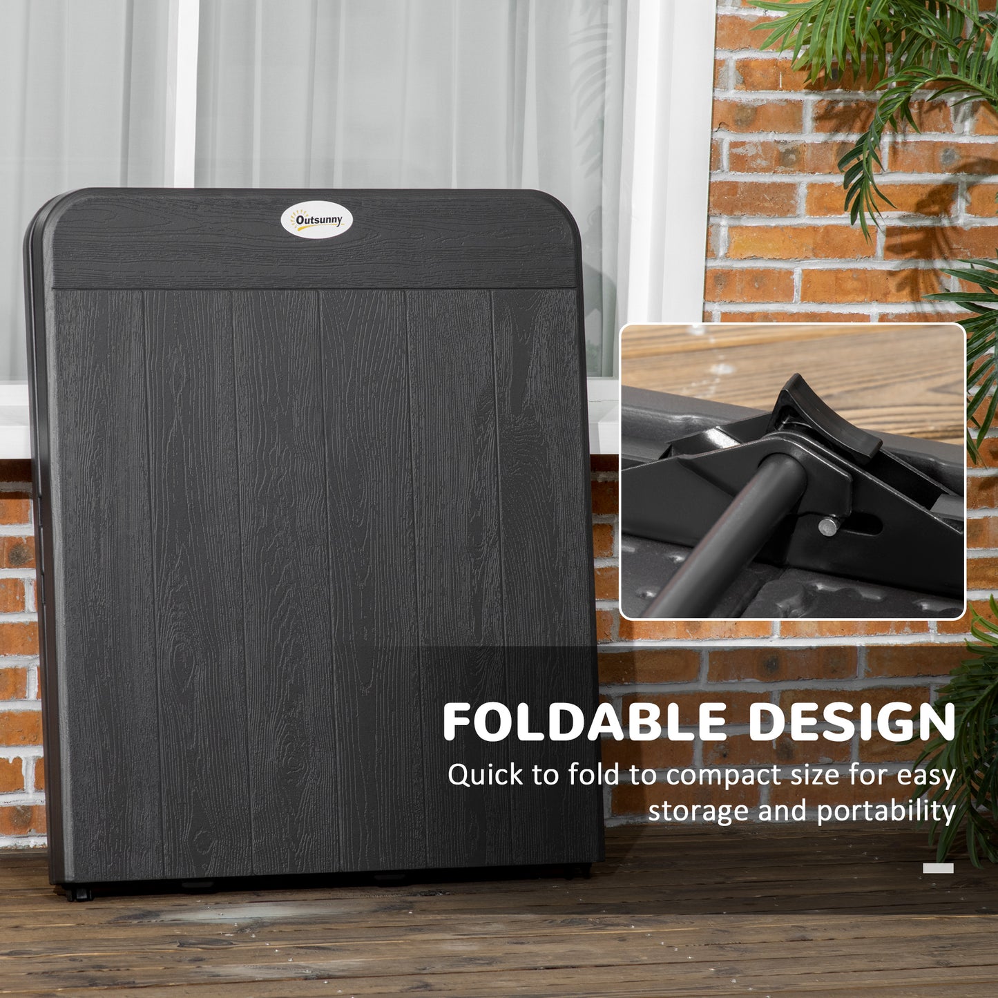 Folding Garden Dining Table for 6