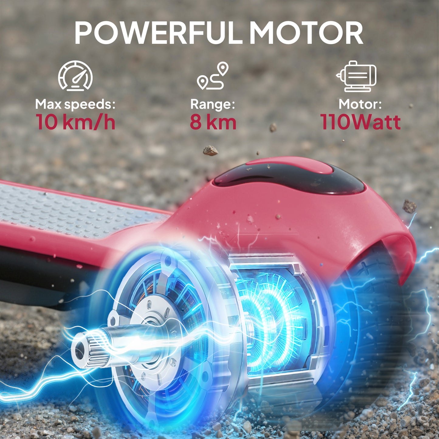 Electric Scooter for Kids, with LED Display