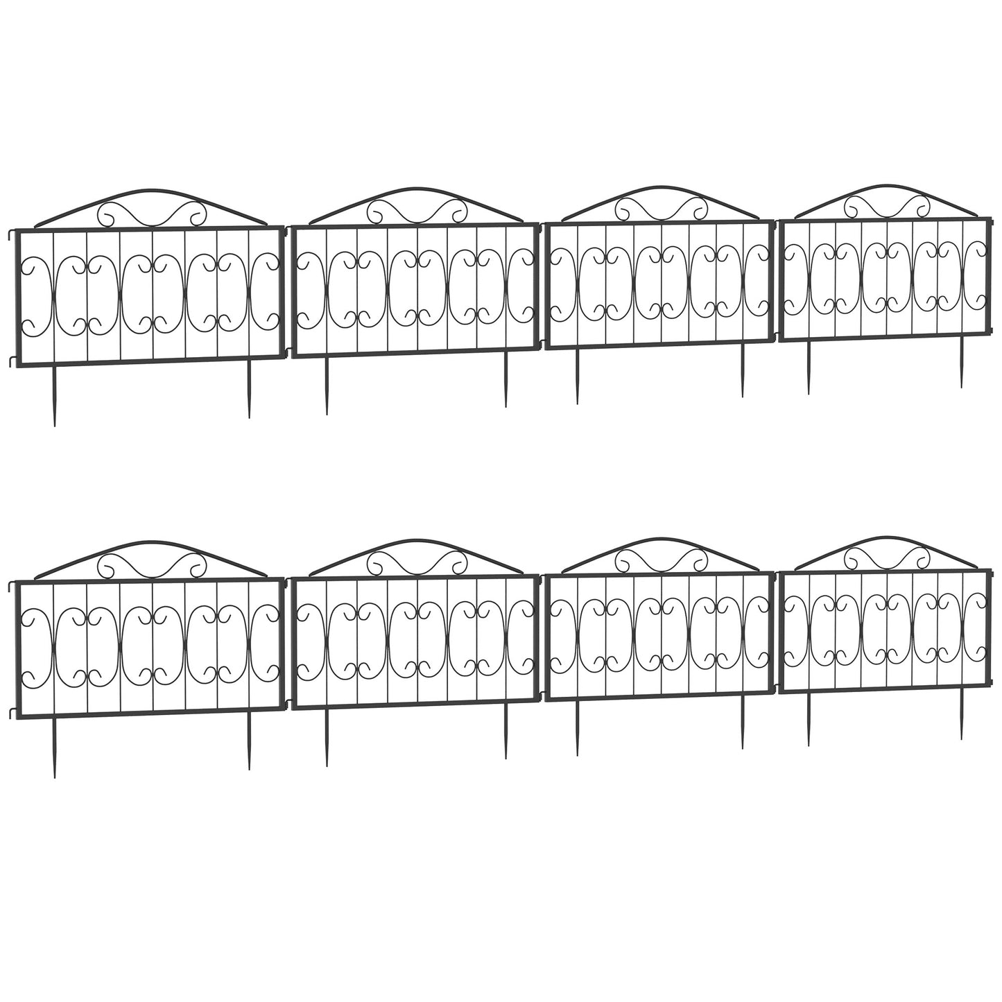 Decorative Garden Fencing, 8PCs Outdoor Picket Fence Panels