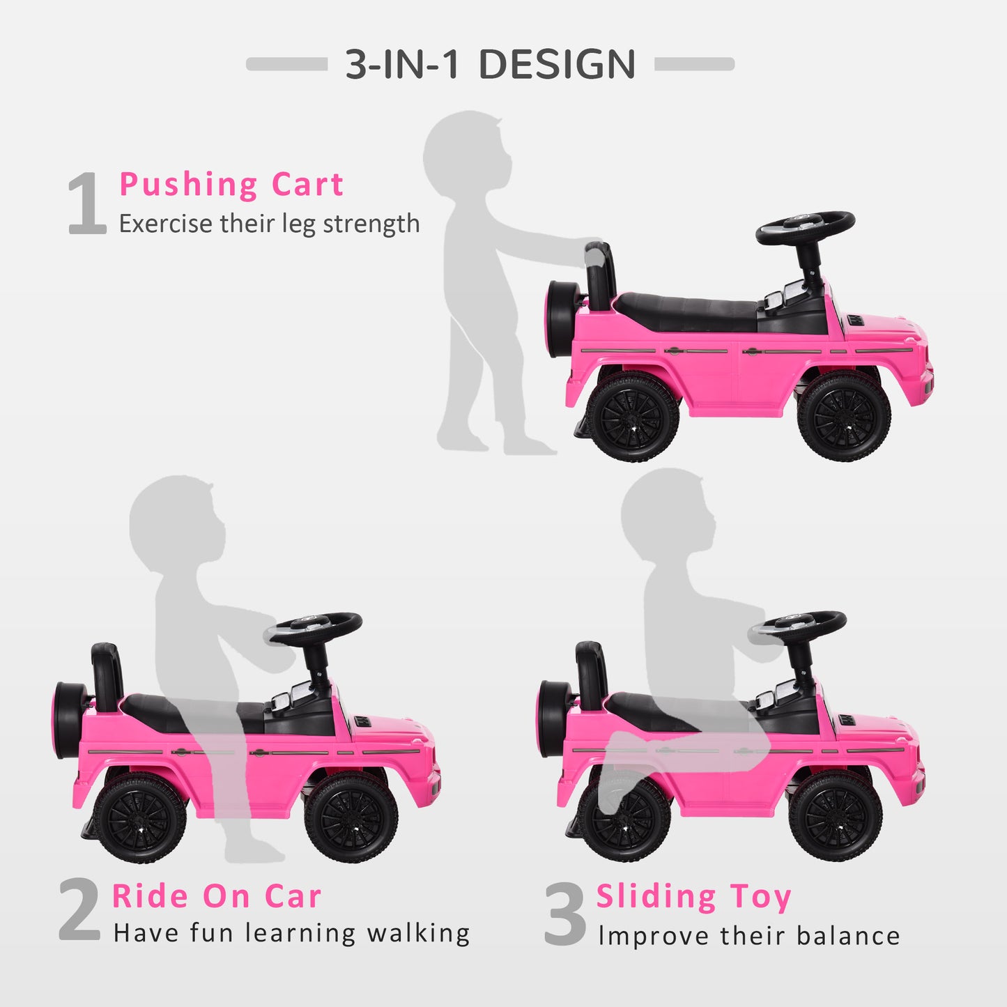 3 in 1 Kids Ride On Car G350 Licensed Foot To Floor Slider Toddler (1)