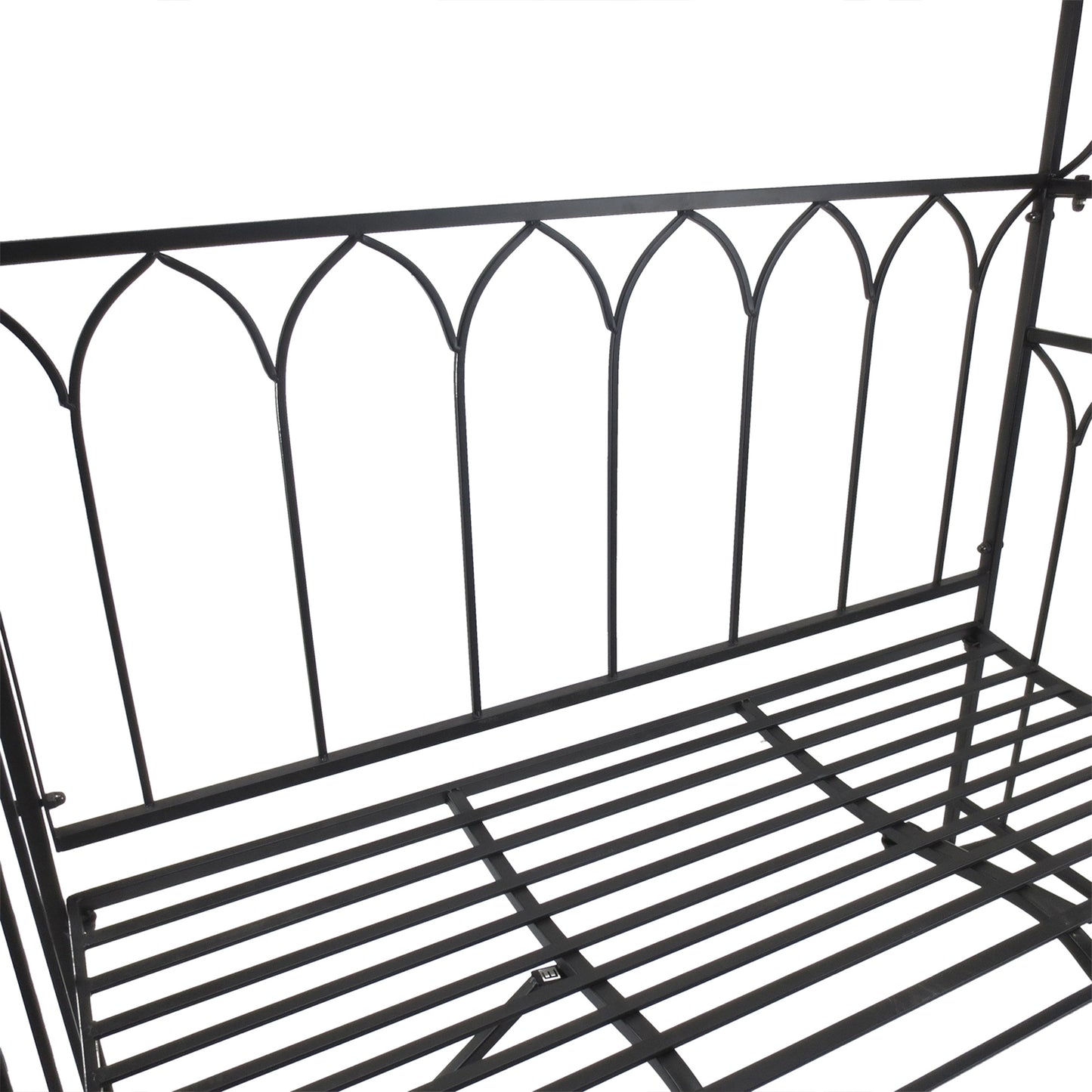 Garden Metal Frame Bench W/Arch for Various Climbing Plant