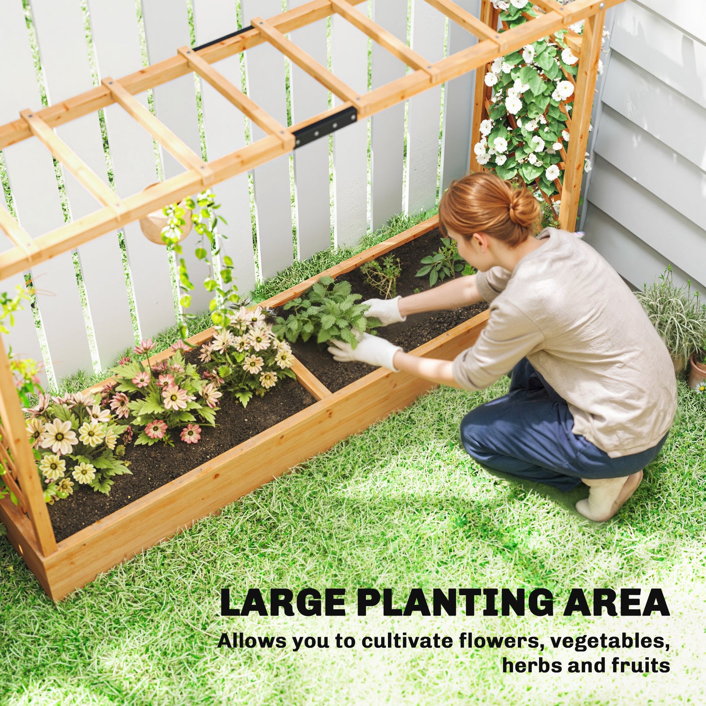 Raised Planter with Trellis