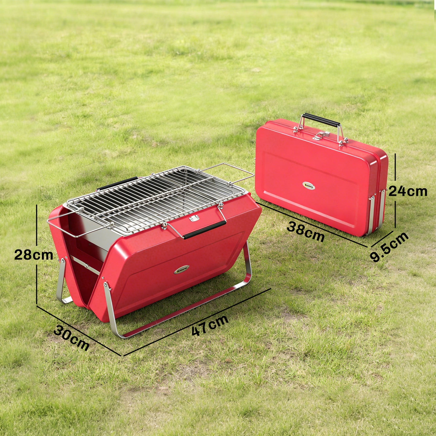 Portable Mini Charcoal Barbecue Grill with Suitcase Shell