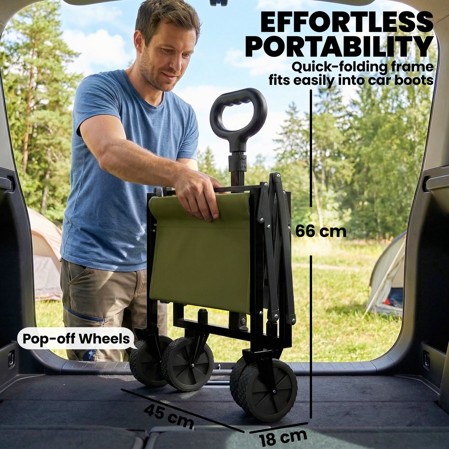 60L Foldable Festival Trolley on Wheels