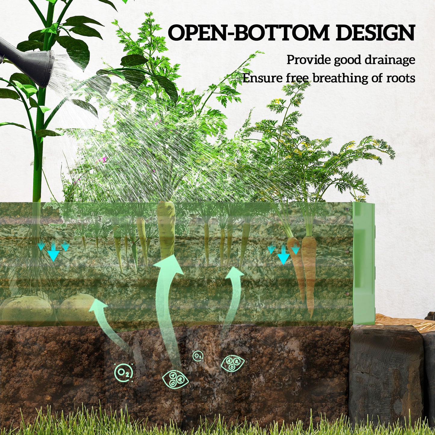 Metal Raised Garden Bed Planter Box Outdoor Planters (2)
