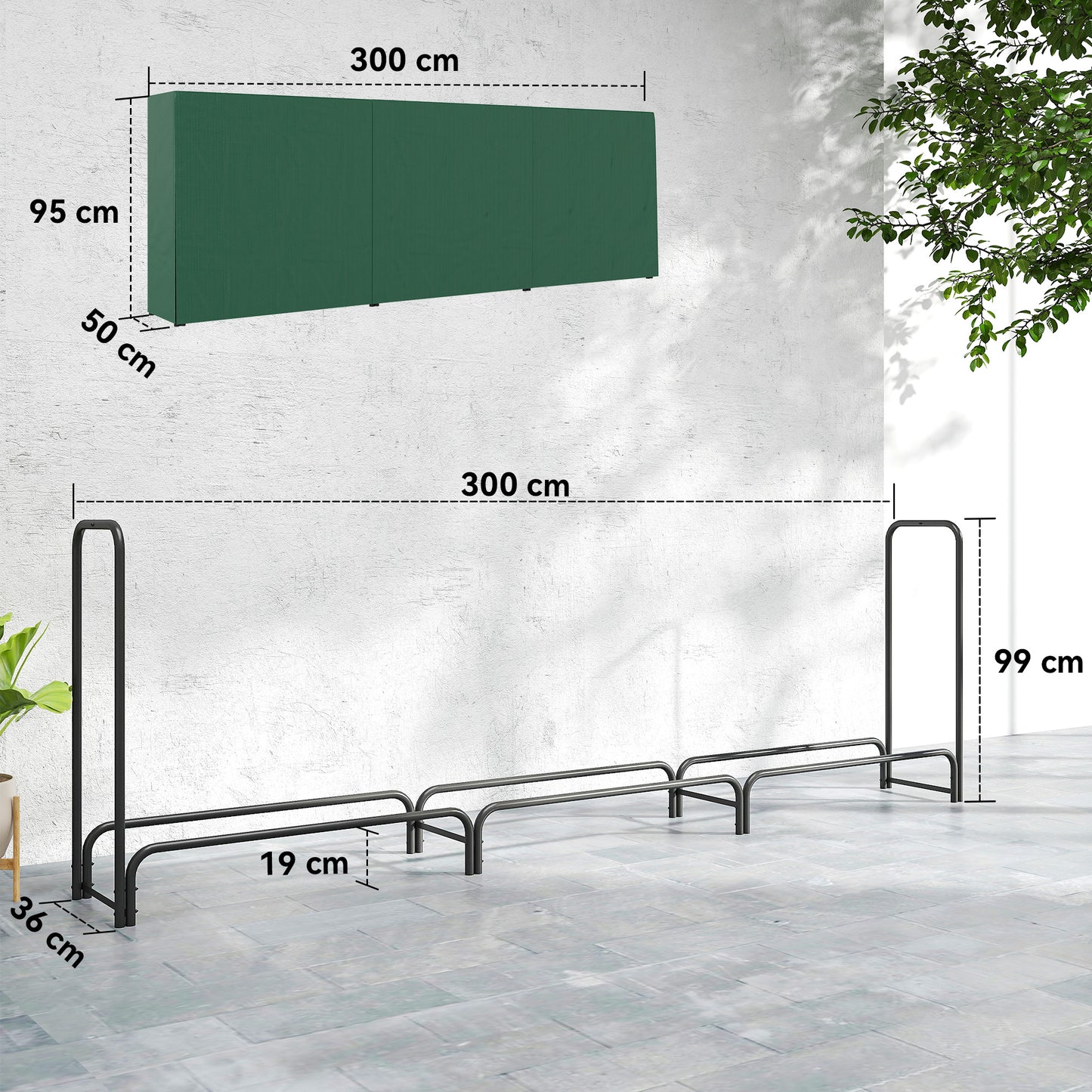 Firewood Rack with Waterproof Cover (1)