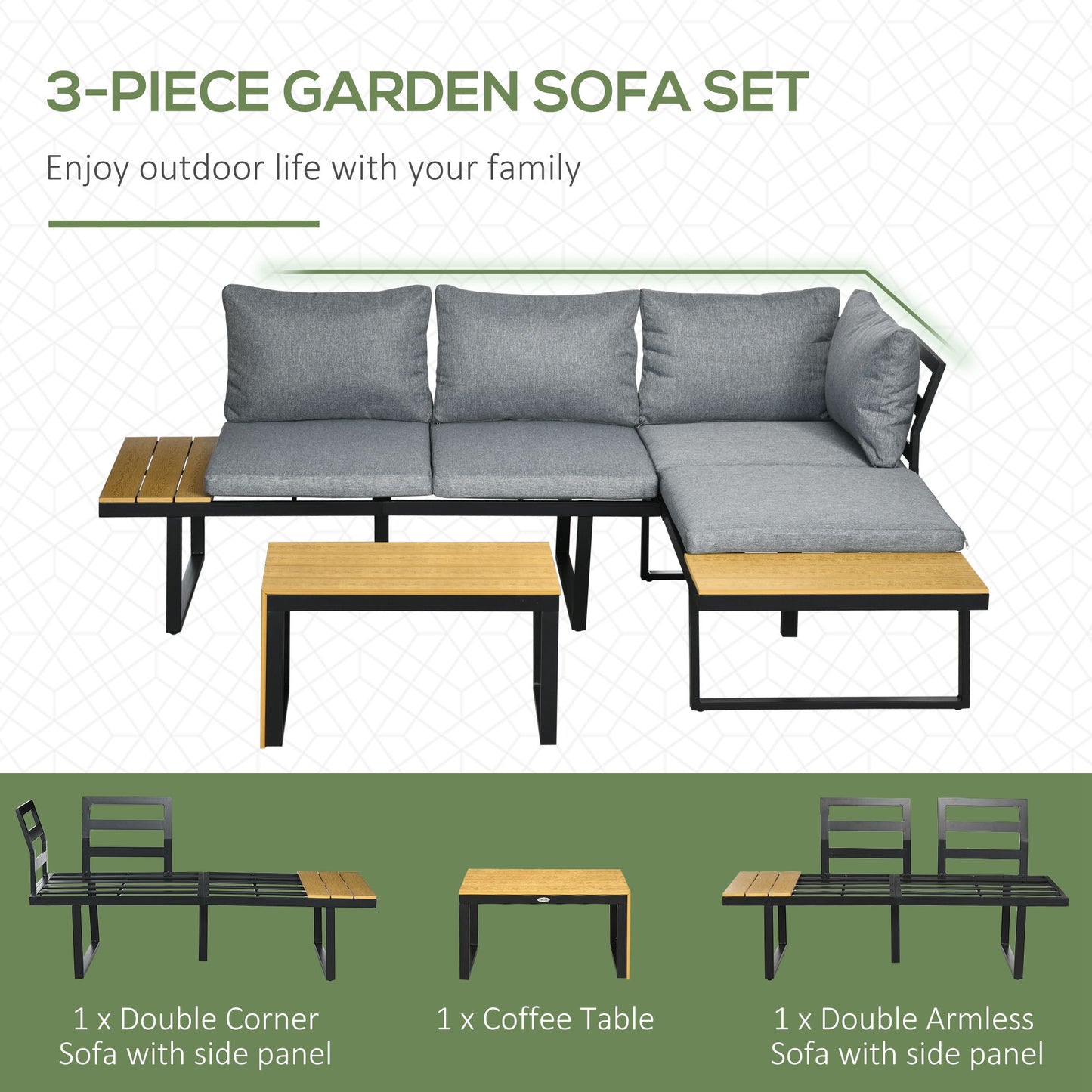 3 Pieces Patio Furniture Set