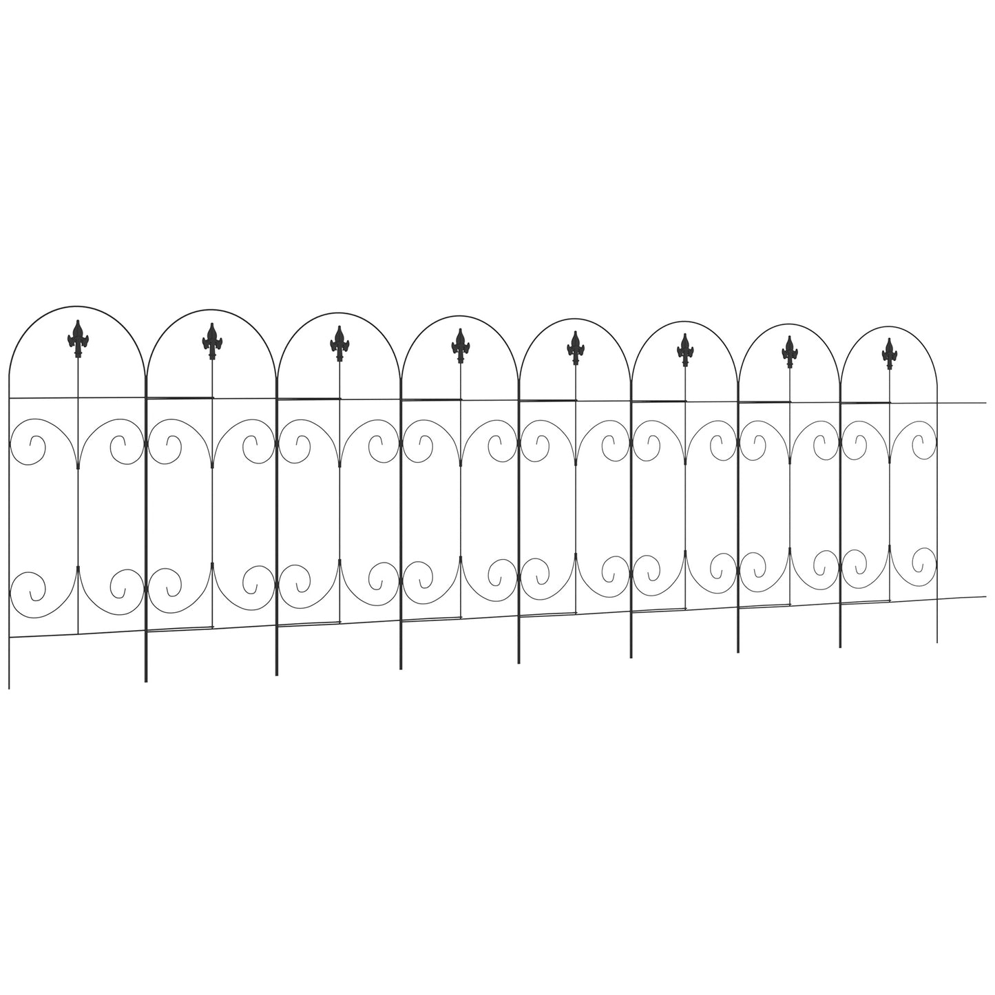 Decorative Garden Fencing, 8PCs 44in x 12.5ft Outdoor Picket Fence
