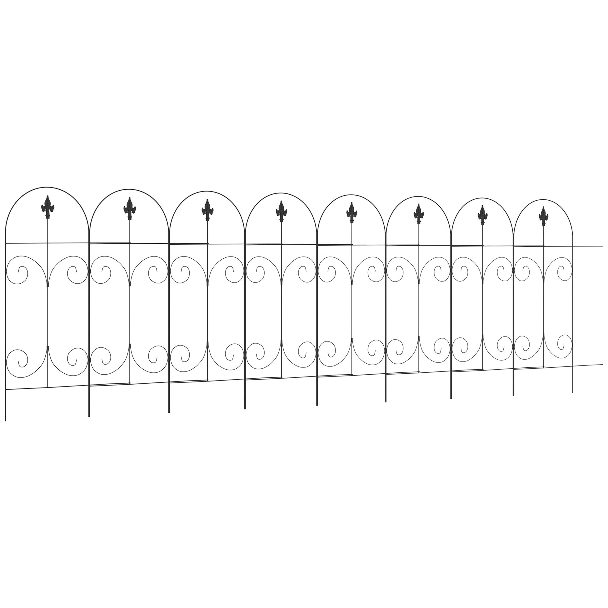 Decorative Garden Fencing, 8PCs 44in x 12.5ft Outdoor Picket Fence