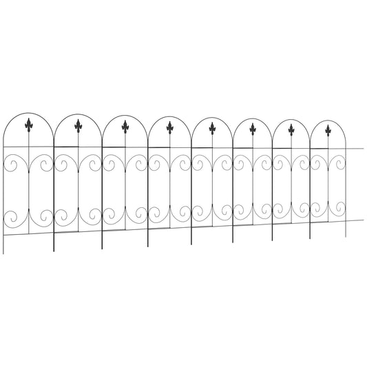 Decorative Garden Fencing, 8PCs 44in x 12.5ft Outdoor Picket Fence