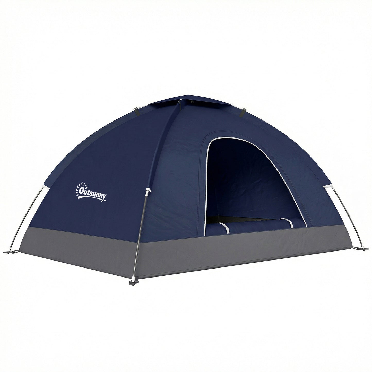 2 Person Camping Tent, Dome Tent with Zipped Doors, Storage Pocket