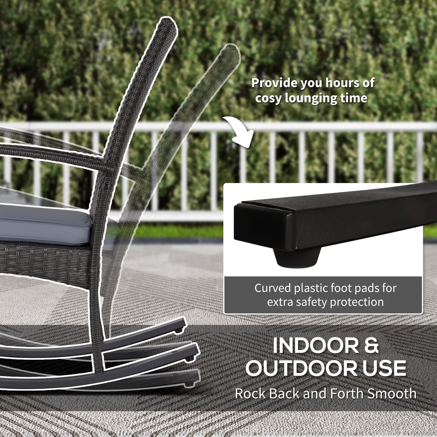 Outdoor PE Rattan Rocking Chair Set of 2