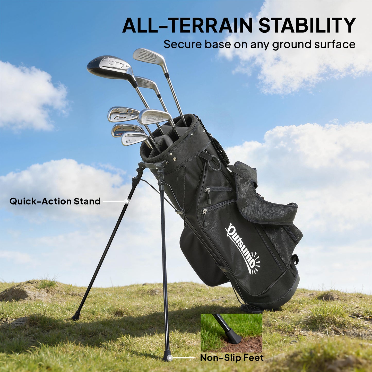 Golf Stand Bag 6 Way Full-Length Dividers