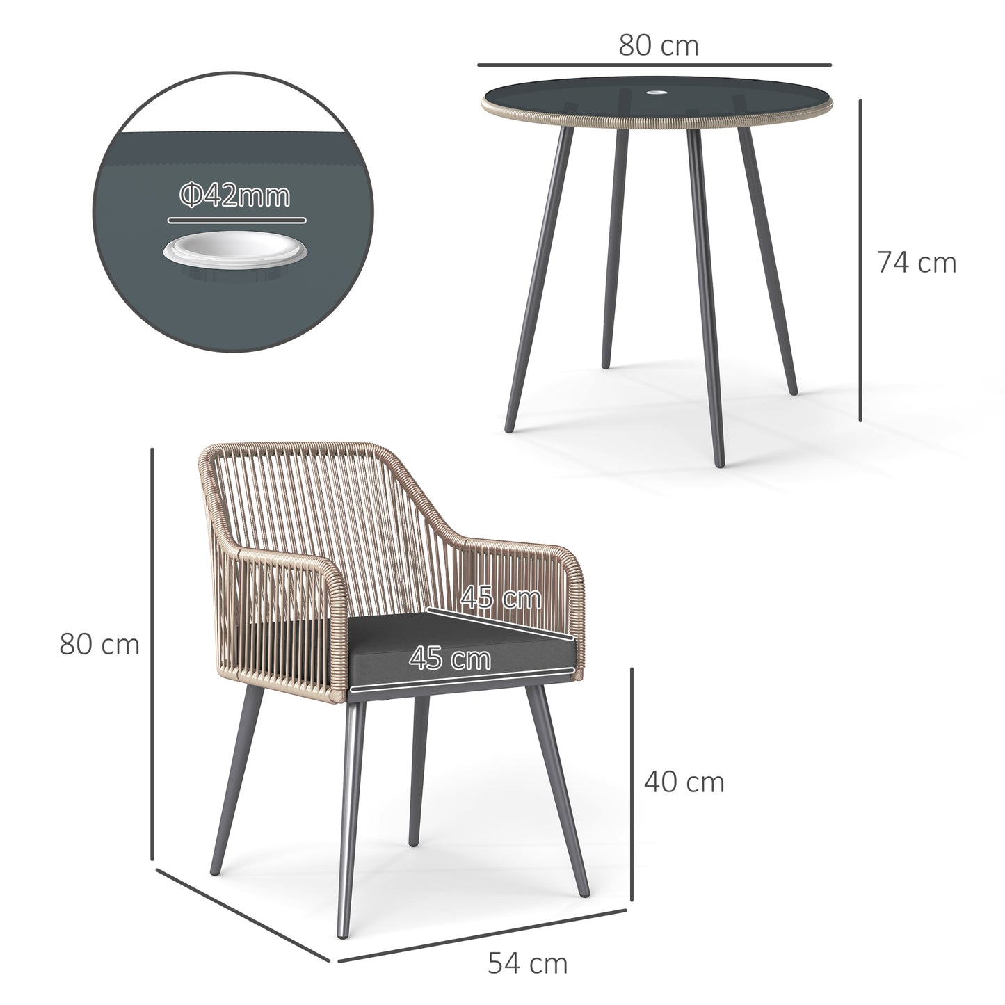 4 Seater Rattan Dining Set