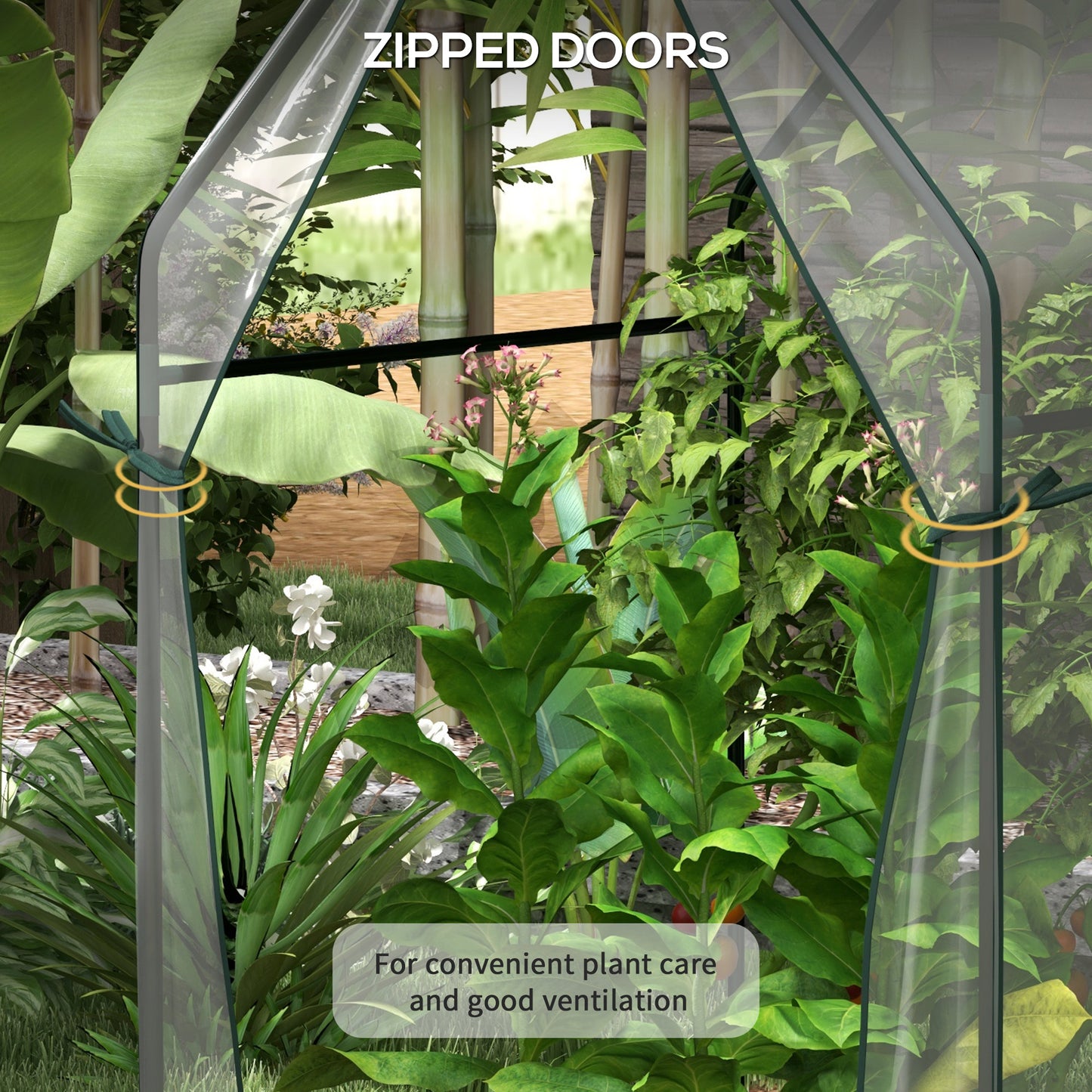 Mini Greenhouse, Garden Tomato Growhouse with 2 Zipped Doors
