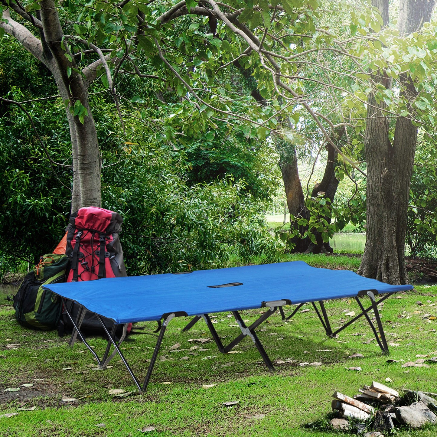 Double Camping Cot Bed, with Bag