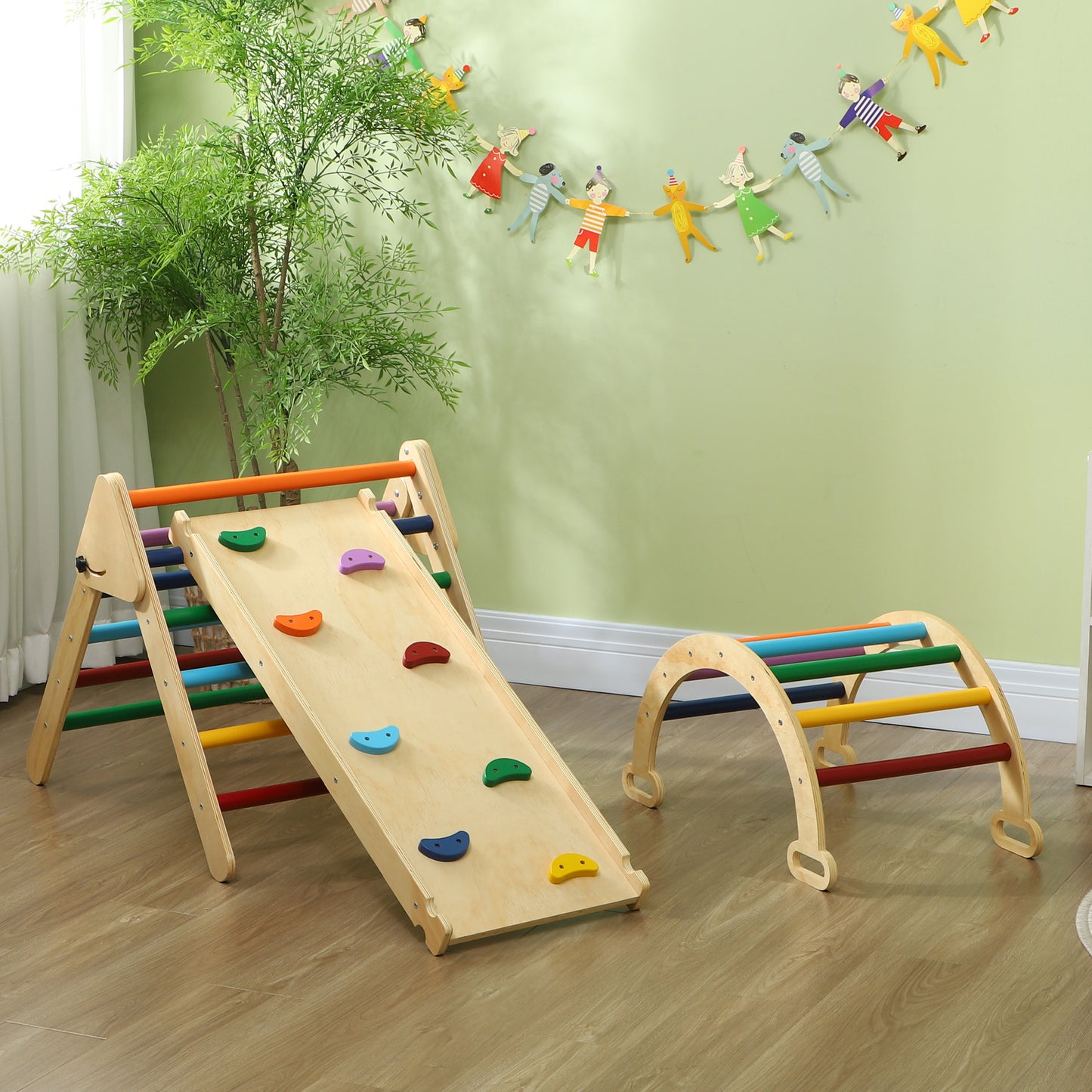 5-in-1 Toddler Climbing Frame with Ramp, Arch, for 18-48 Months