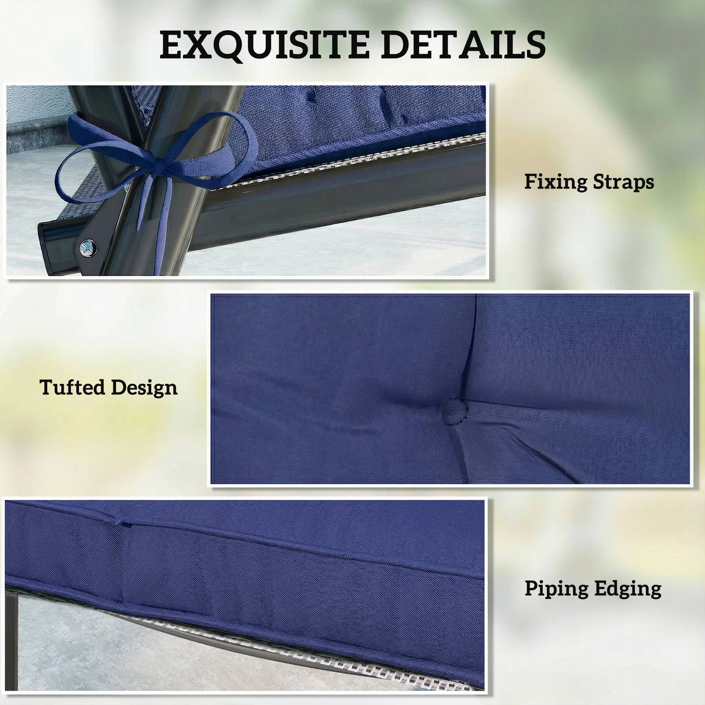 Garden Seat Cushion with Ties