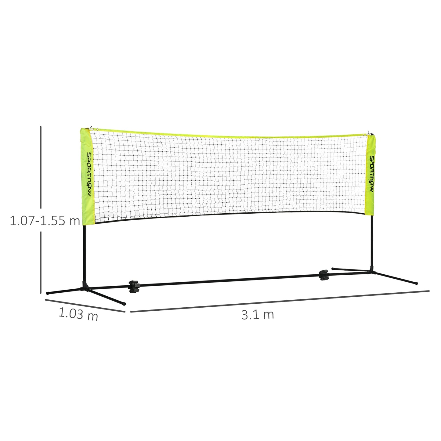 3m Badminton Net, Height Adjustable Outdoor Sports Net