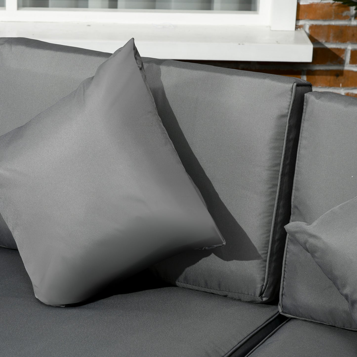 8 Pieces PE Rattan Corner Sofa Set, Outdoor Garden Furniture Set