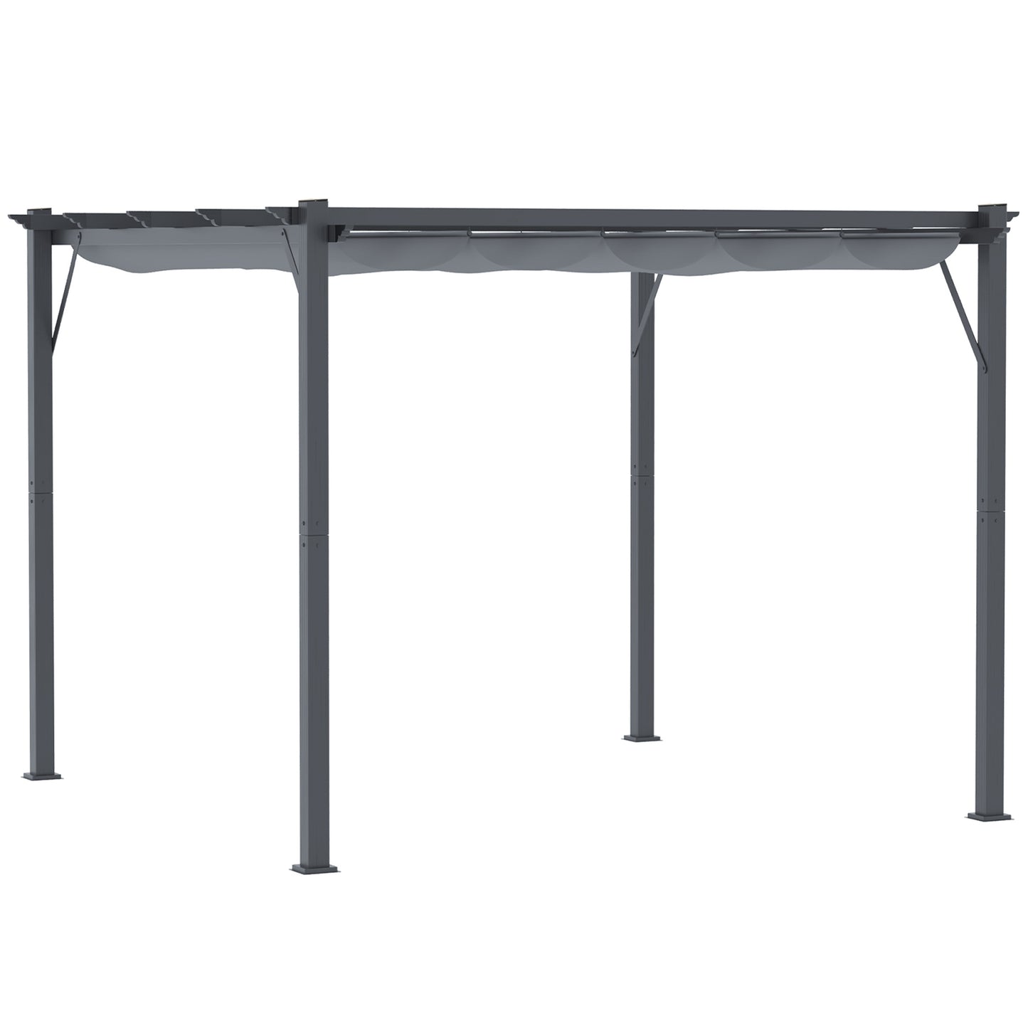 3 x 3 m Aluminum Gazebo, with Retractable Roof