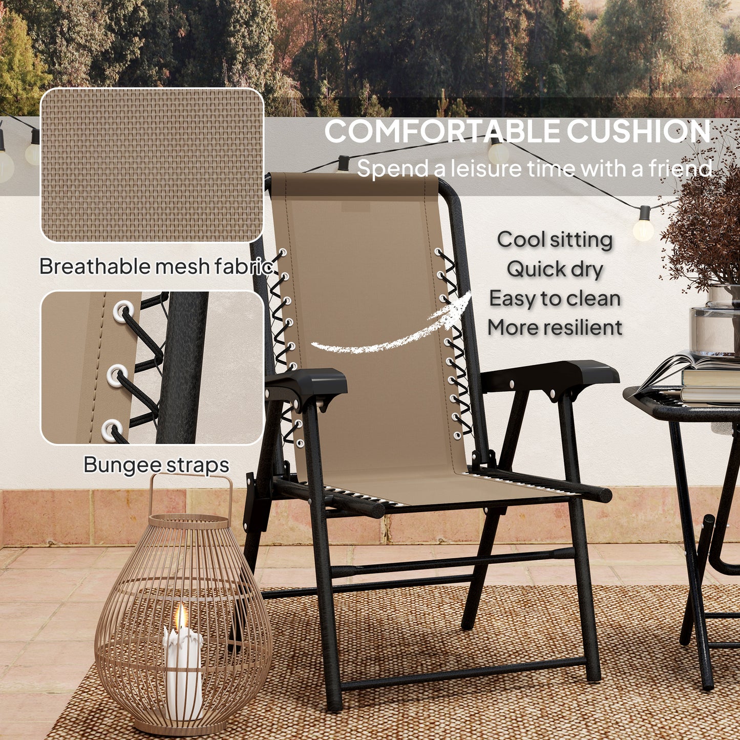 Three-Piece Garden Table and Chair Set