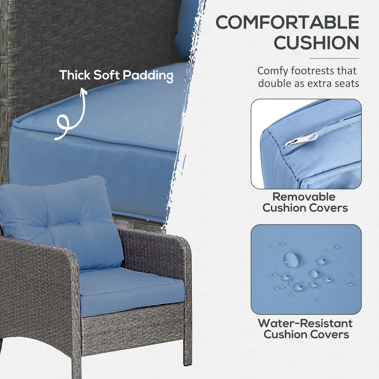 5 Pieces PE Rattan Garden Furniture Set (2)