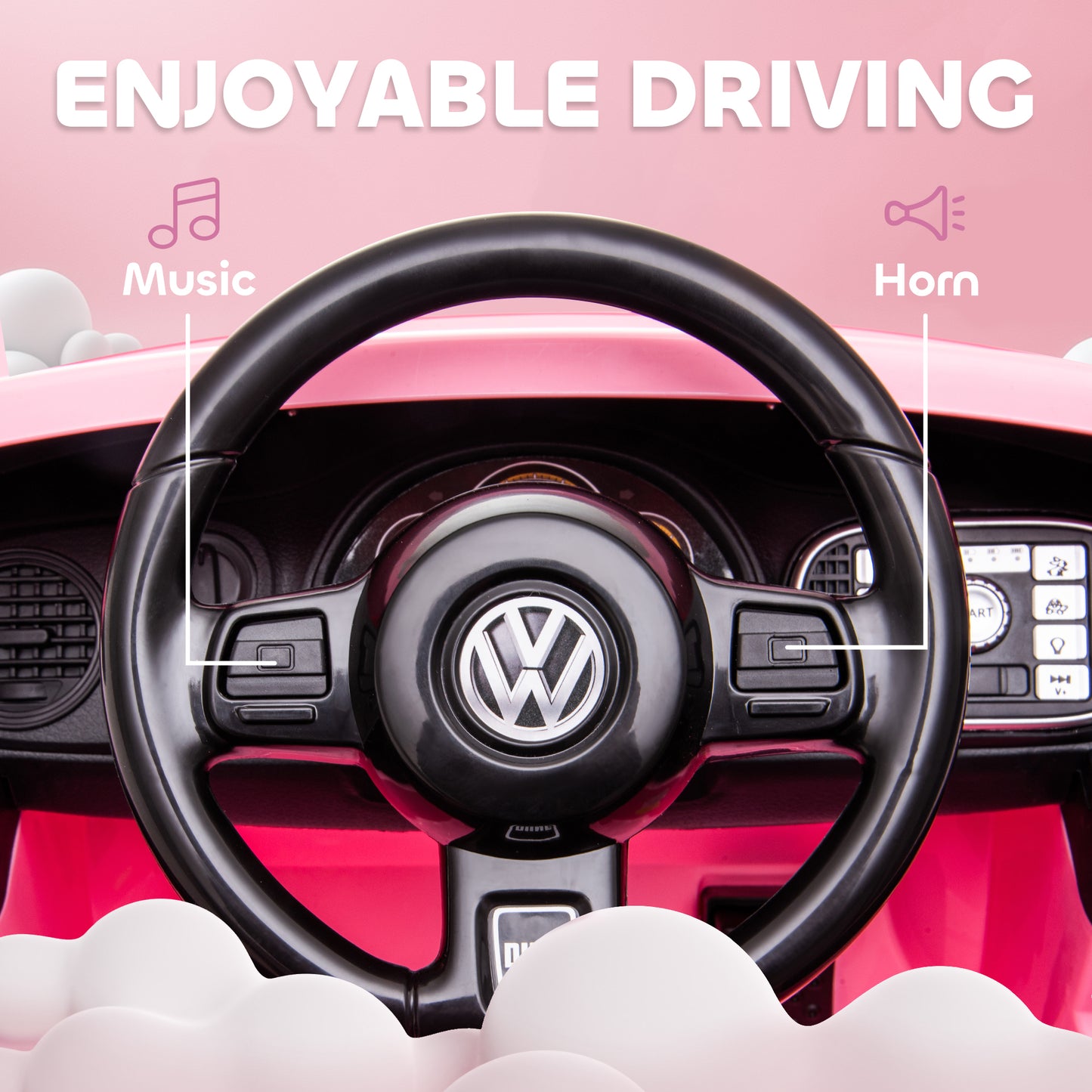 Volkswagen Beetle Licensed 12V Ride on Car w/ Remote Control