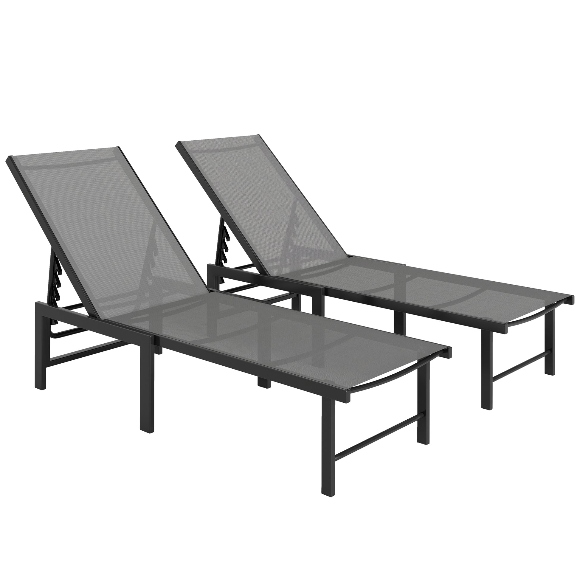 Set of Two Reclining Sun Loungers (1)