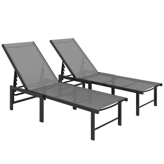 Set of Two Reclining Sun Loungers (1)