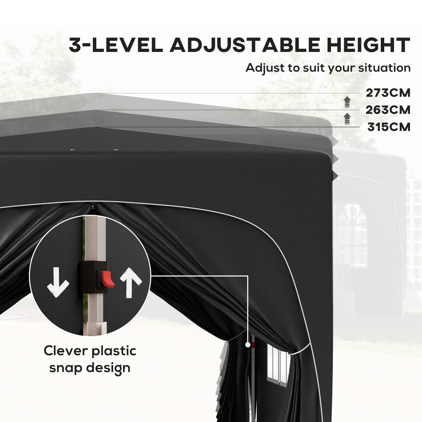3 x 3m Pop-Up Gazebo Shelter, with Accessories