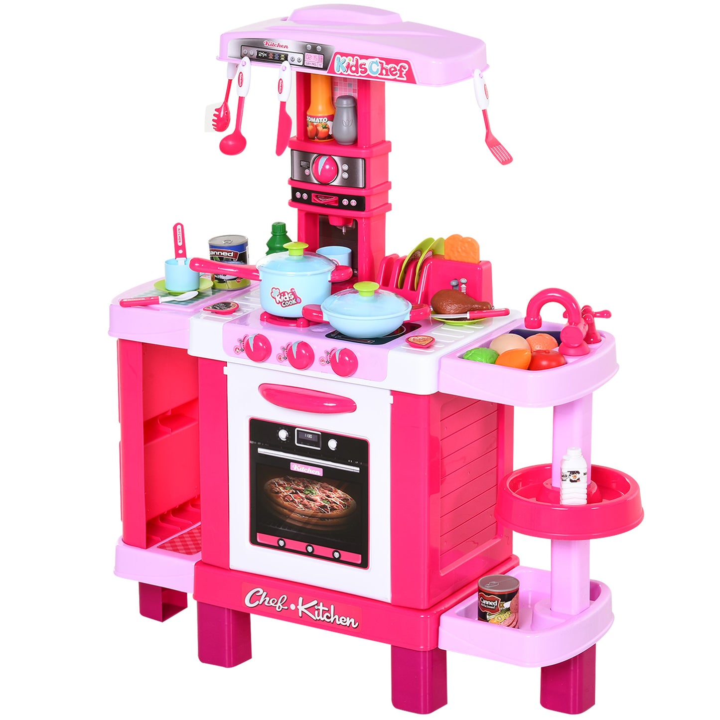 38 Pcs Kids Children Kitchen Play Set w/ Realistic Sounds Lights